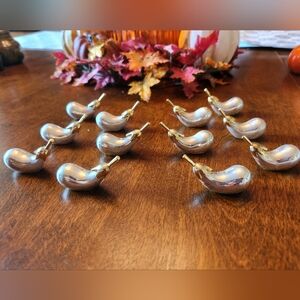 Vintage Set of Twelve Silver Plate Eggplant Knife Rests